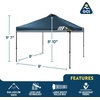 GCI Outdoor LevrUp Pop Up Canopy Tent, 10×10, Mercury Gray(Navy)