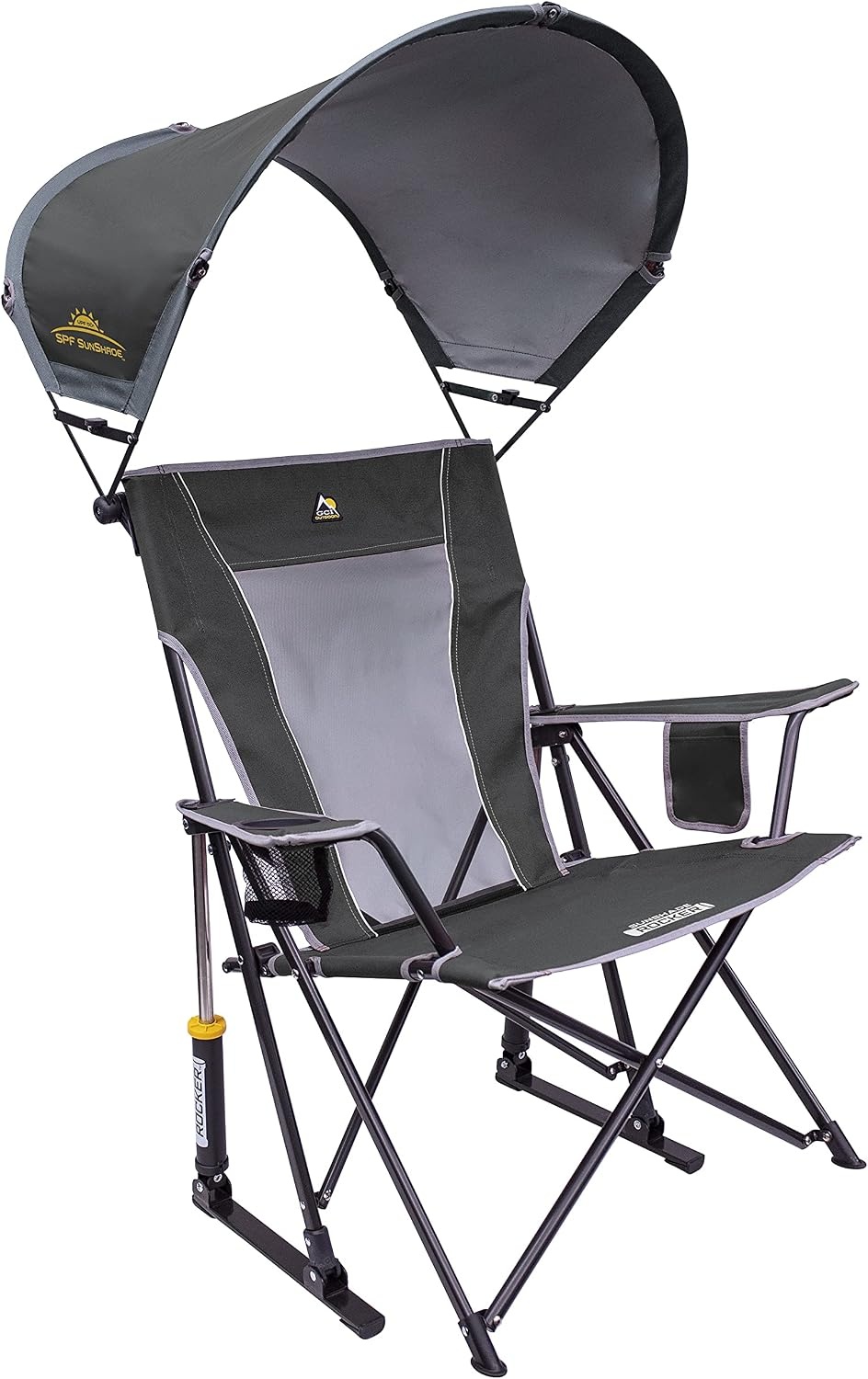 image:imageGCI Outdoor Comfort Pro Camping Chair Collapsible Folding Chair with Durable Armrests Drink Holder amp Portable Carry Bag Heathered RoyalGrey