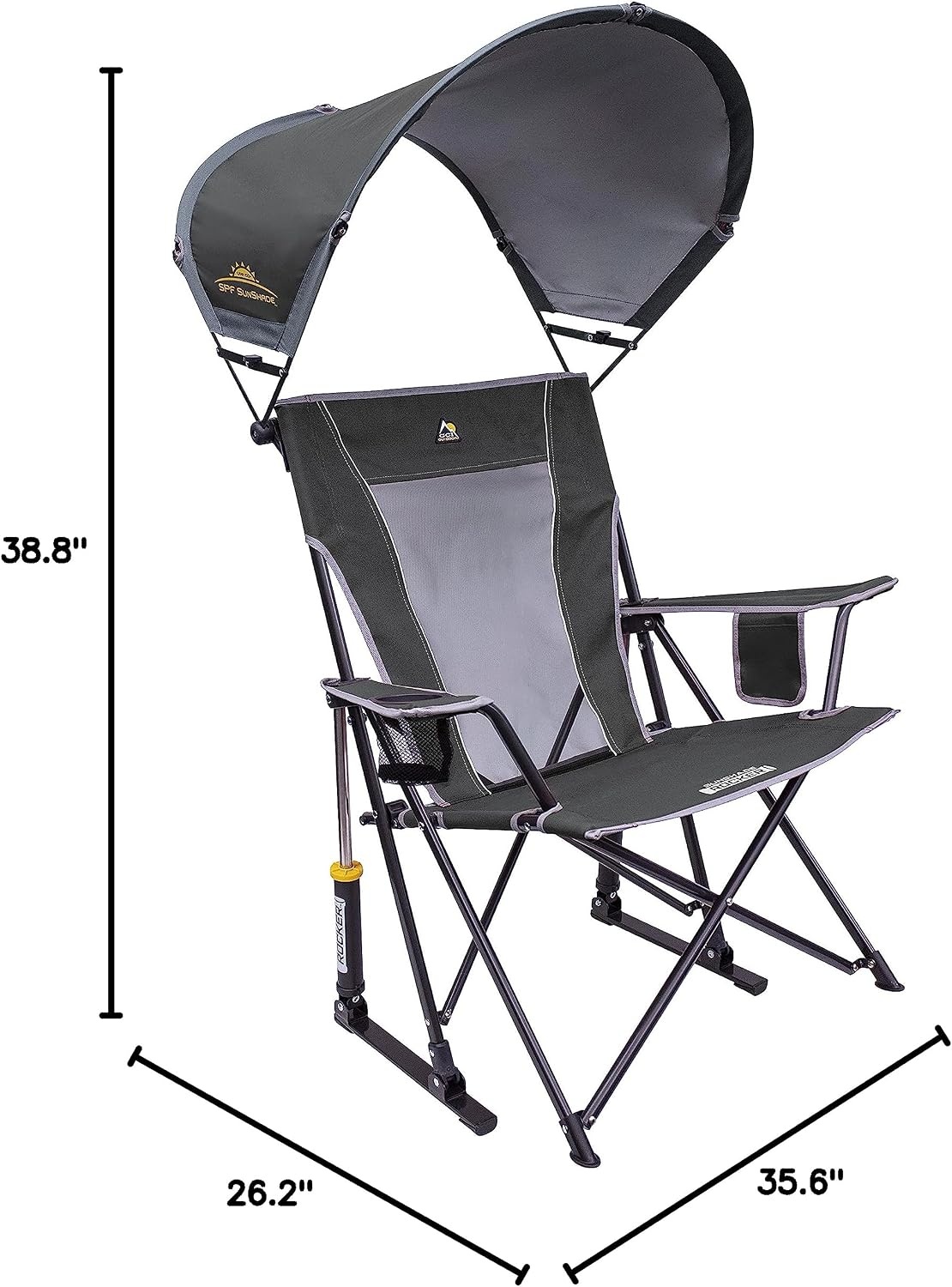 image:imageGCI Outdoor Comfort Pro Camping Chair Collapsible Folding Chair with Durable Armrests Drink Holder amp Portable Carry Bag Heathered RoyalGrey