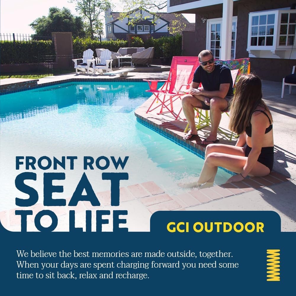 image:imageGCI Outdoor Comfort Pro Camping Chair Collapsible Folding Chair with Durable Armrests Drink Holder amp Portable Carry Bag Heathered RoyalSweet Tea