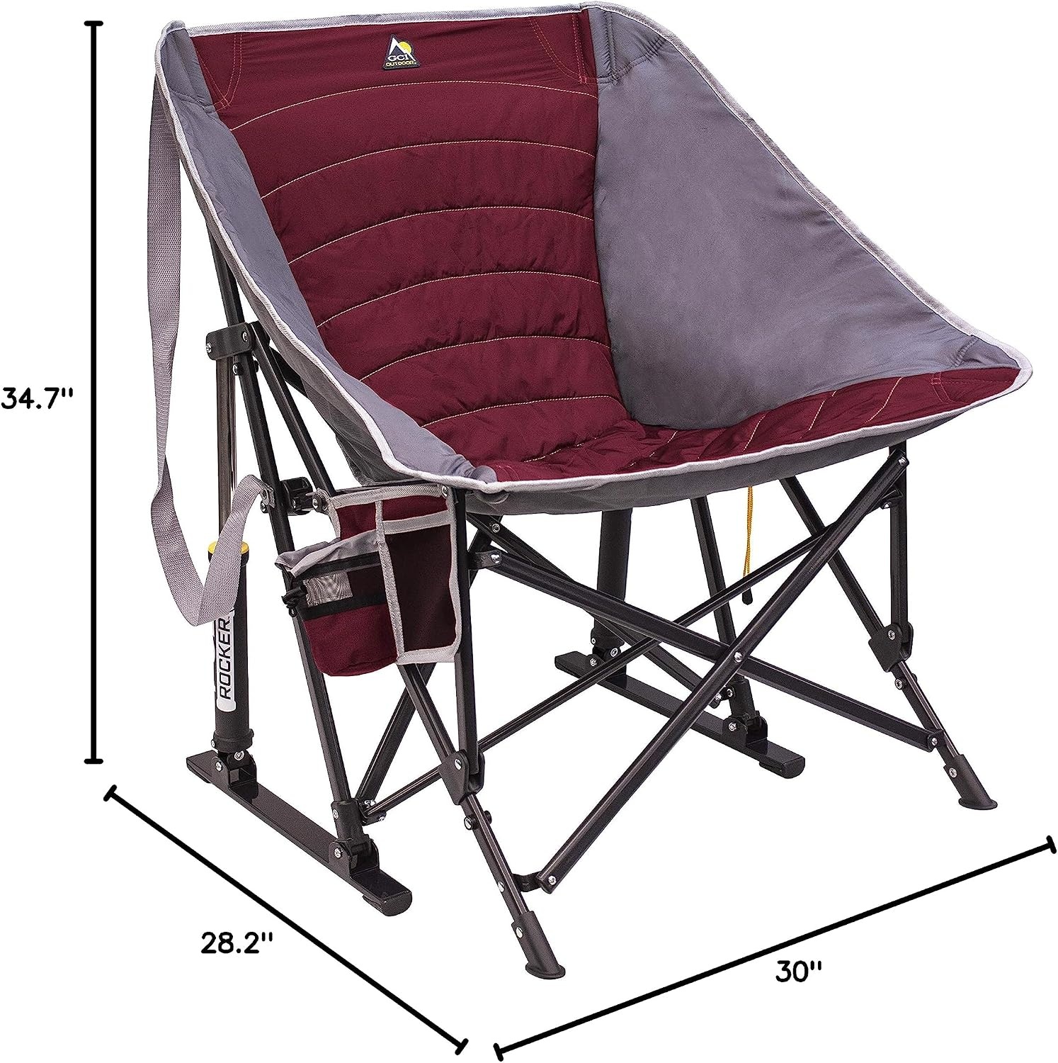 image:imageGCI Outdoor Pod Rocker Outdoor Rocking Chair with SunShade CanopyRed