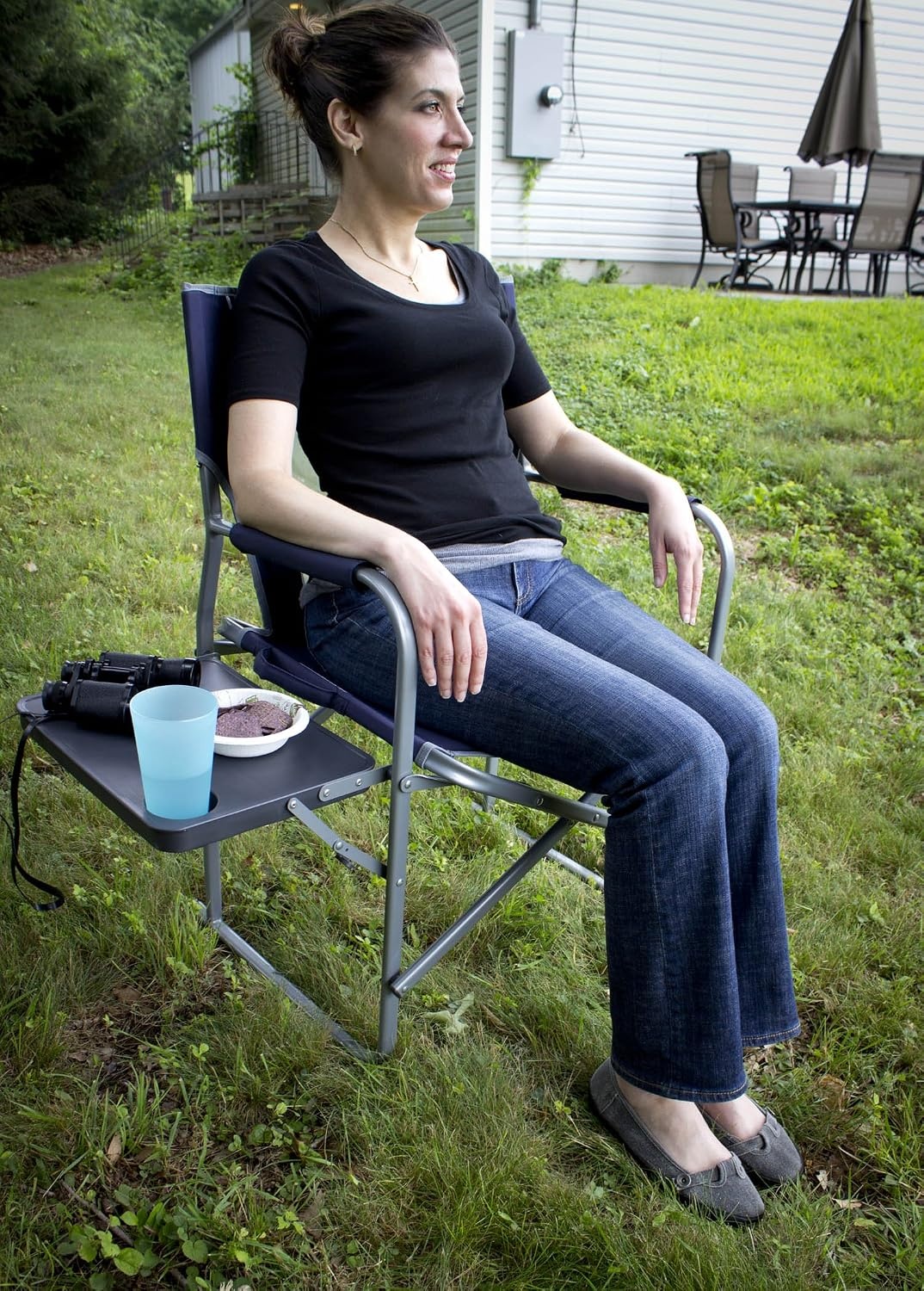 image:imageGCI Outdoor SlimFold Event Outdoor Folding Chair Camping Chair With Side TableRoyal Blue