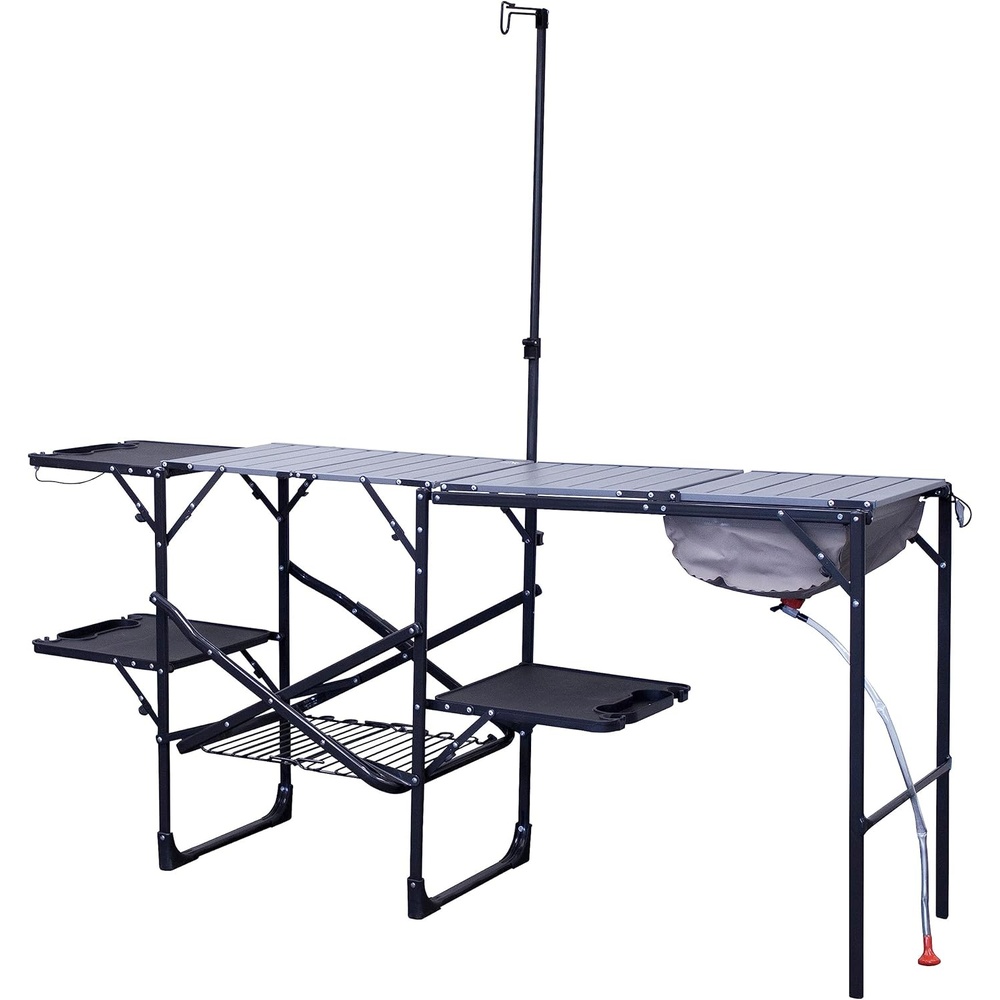 image:imageGCI OUTDOOR SlimFold Cook Station Portable Folding Kitchen Table with a Heat Resistant Tabletop 4 Side Tables amp Storage Rack Perfect for Picnics amp Camping TripsMaster Cook Station