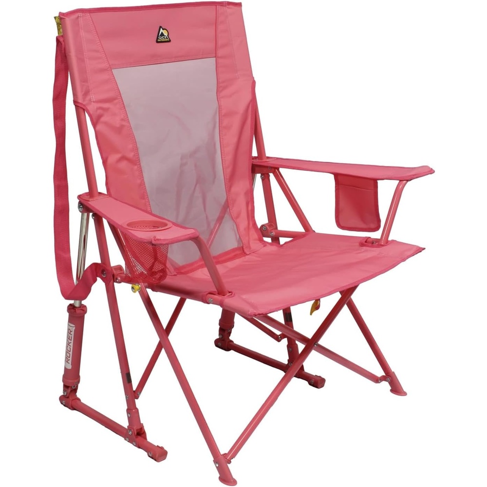 image:imageGCI Outdoor Comfort Pro Camping Chair Collapsible Folding Chair with Durable Armrests Drink Holder amp Portable Carry Bag Heathered RoyalBlush
