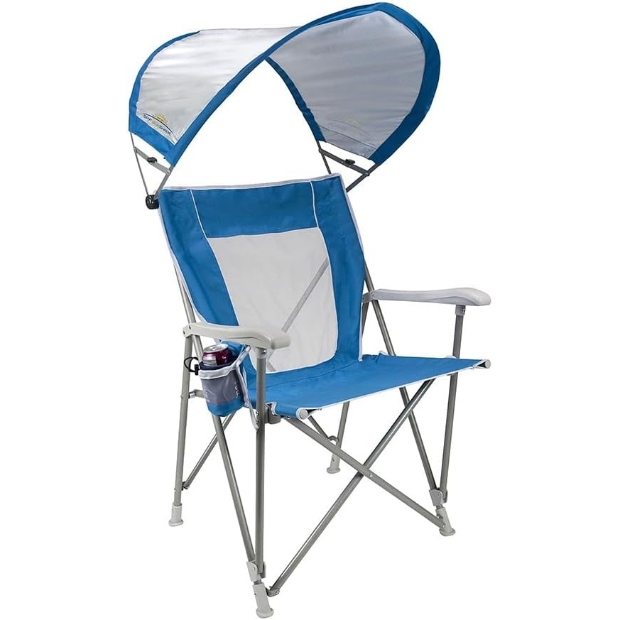image:imageGCI Outdoor Comfort Pro Camping Chair Collapsible Folding Chair with Durable Armrests Drink Holder amp Portable Carry Bag Heathered RoyalSaybrook