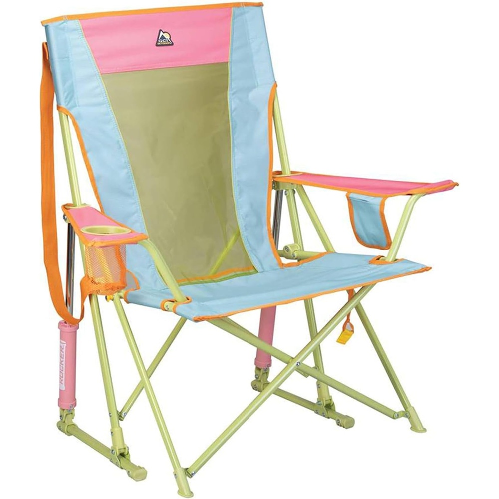image:imageGCI Outdoor Comfort Pro Camping Chair Collapsible Folding Chair with Durable Armrests Drink Holder amp Portable Carry Bag Heathered RoyalSweet Tea