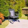 GCI Outdoor Comfort Pro Camping Chair | Collapsible Folding Chair with Durable Armrests, Drink Holder & Portable Carry Bag — Heathered Royal(Grey)