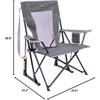 GCI Outdoor Comfort Pro Camping Chair | Collapsible Folding Chair with Durable Armrests, Drink Holder & Portable Carry Bag — Heathered Royal(Grey)