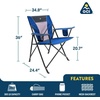GCI Outdoor Comfort Pro Camping Chair | Collapsible Folding Chair with Durable Armrests, Drink Holder & Portable Carry Bag — Heathered Royal(Heathered Royal)