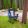 GCI Outdoor Comfort Pro Camping Chair | Collapsible Folding Chair with Durable Armrests, Drink Holder & Portable Carry Bag — Heathered Royal(Indigo Blue)