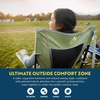 GCI Outdoor Comfort Pro Camping Chair | Collapsible Folding Chair with Durable Armrests, Drink Holder & Portable Carry Bag — Heathered Royal(Loden Green)