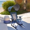 GCI Outdoor Comfort Pro Camping Chair | Collapsible Folding Chair with Durable Armrests, Drink Holder & Portable Carry Bag — Heathered Royal(Neptune Blue)
