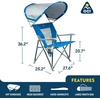 GCI Outdoor Comfort Pro Camping Chair | Collapsible Folding Chair with Durable Armrests, Drink Holder & Portable Carry Bag — Heathered Royal(Saybrook)