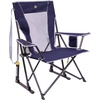 GCI Outdoor Comfort Pro Camping Chair | Collapsible Folding Chair with Durable Armrests, Drink Holder & Portable Carry Bag — Heathered Royal(Indigo Blue)