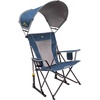 GCI Outdoor Comfort Pro Camping Chair | Collapsible Folding Chair with Durable Armrests, Drink Holder & Portable Carry Bag — Heathered Royal(Neptune Blue)
