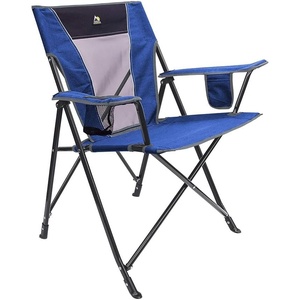 GCI Outdoor Comfort Pro Camping Chair | Collapsible Folding Chair with Durable Armrests, Drink Holder & Portable Carry Bag — Heathered Royal(Heathered Royal)