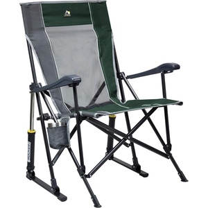 GCI Outdoor Comfort Pro Camping Chair | Collapsible Folding Chair with Durable Armrests, Drink Holder & Portable Carry Bag — Heathered Royal(Hunter Green)