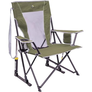 GCI Outdoor Comfort Pro Camping Chair | Collapsible Folding Chair with Durable Armrests, Drink Holder & Portable Carry Bag — Heathered Royal(Loden Green)