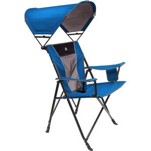 GCI Outdoor Comfort Pro Camping Chair | Collapsible Folding Chair with Durable Armrests, Drink Holder & Portable Carry Bag — Heathered Royal(Saybrook Royal Blue)