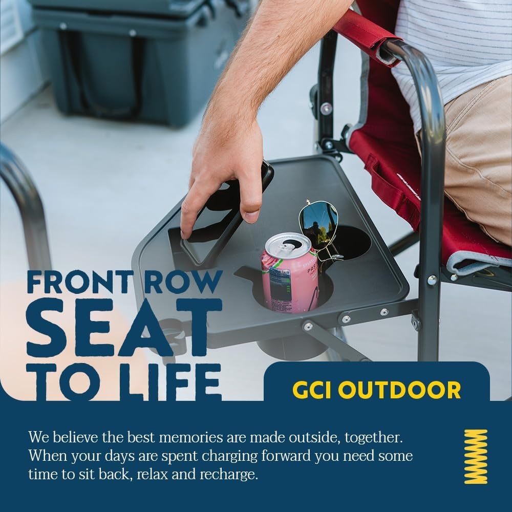 image:imageGCI Outdoor FirePit Rocker LowRide Outdoor Rocking Chair with Beverage HolderBlack