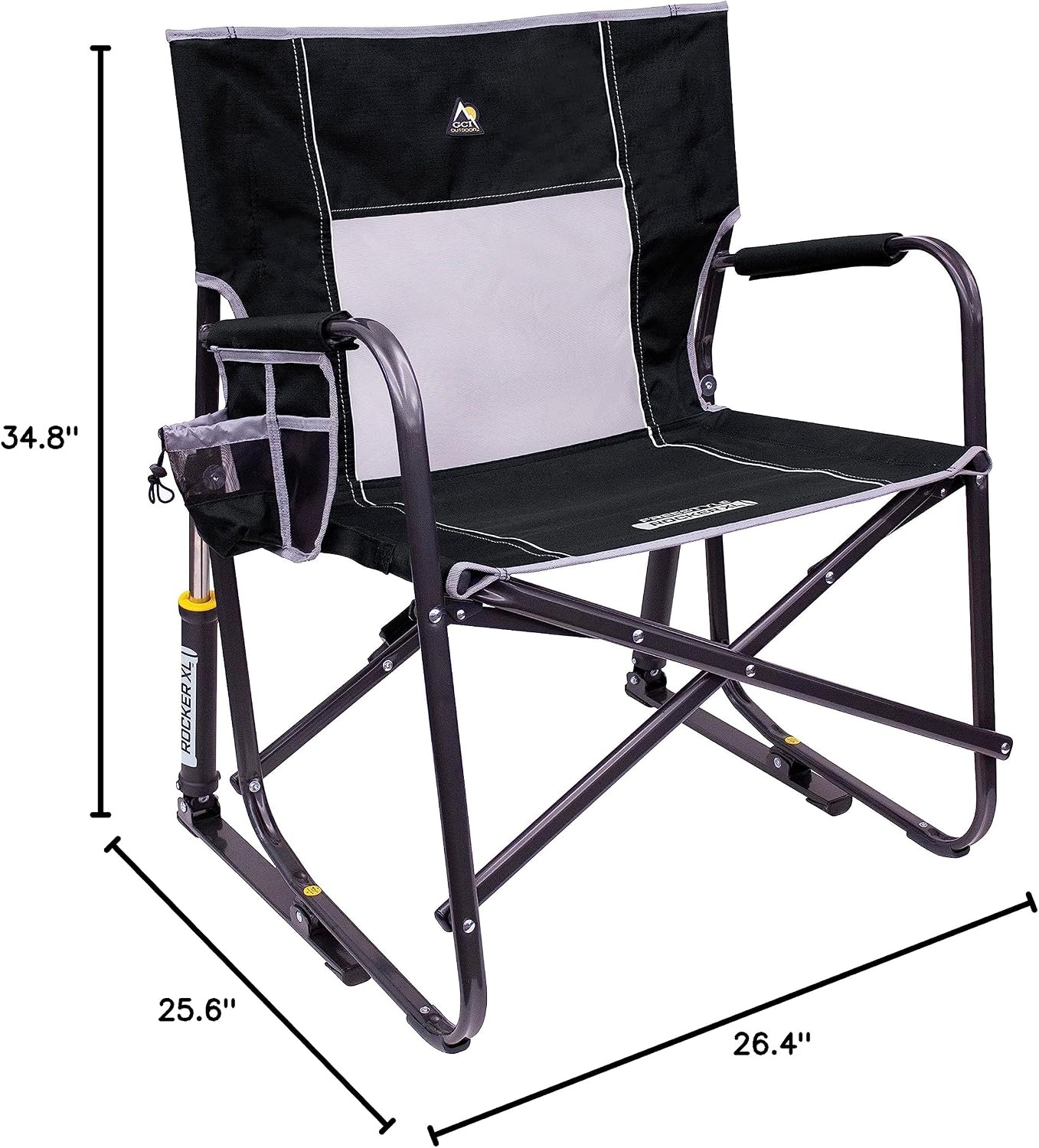 image:imageGCI Outdoor FirePit Rocker LowRide Outdoor Rocking Chair with Beverage HolderBlack