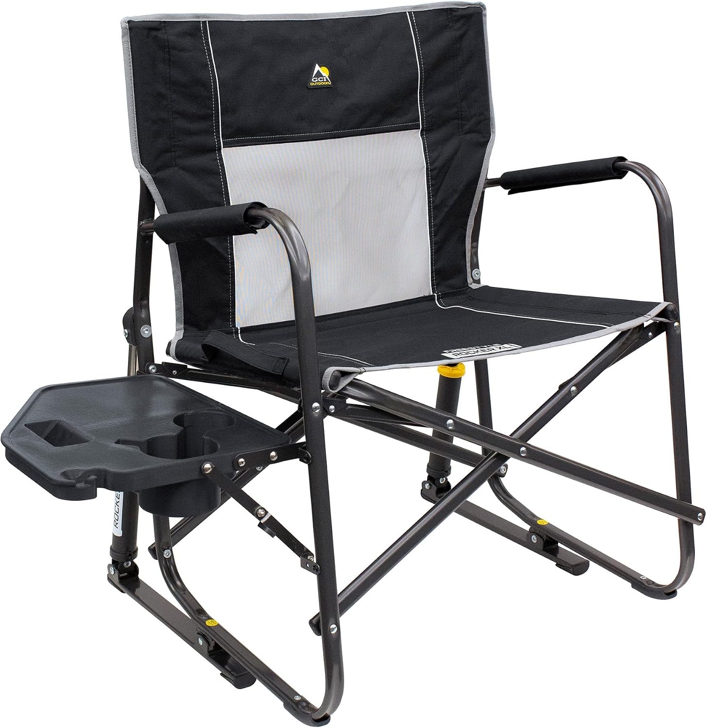 image:imageGCI Outdoor FirePit Rocker LowRide Outdoor Rocking Chair with Beverage HolderBlack