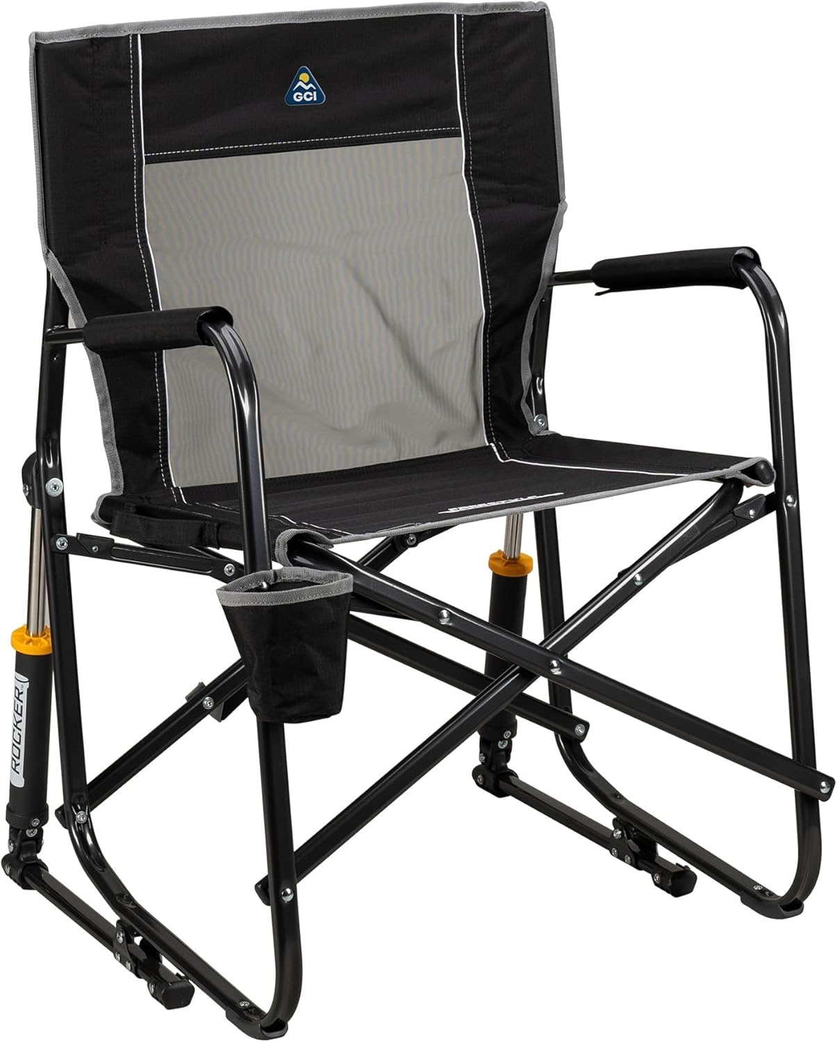 image:imageGCI Outdoor FirePit Rocker LowRide Outdoor Rocking Chair with Beverage HolderBlack