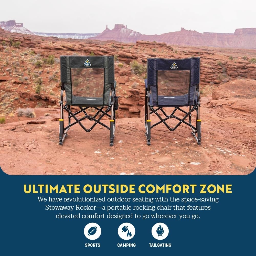 image:imageGCI Outdoor FirePit Rocker LowRide Outdoor Rocking Chair with Beverage HolderHunter Topo