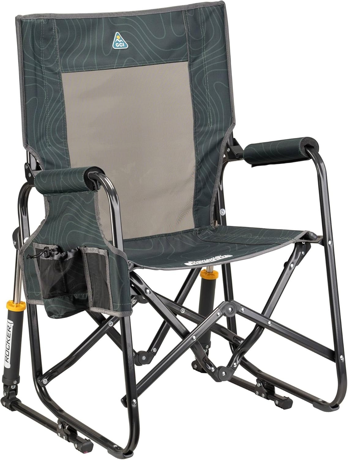 image:imageGCI Outdoor FirePit Rocker LowRide Outdoor Rocking Chair with Beverage HolderHunter Topo