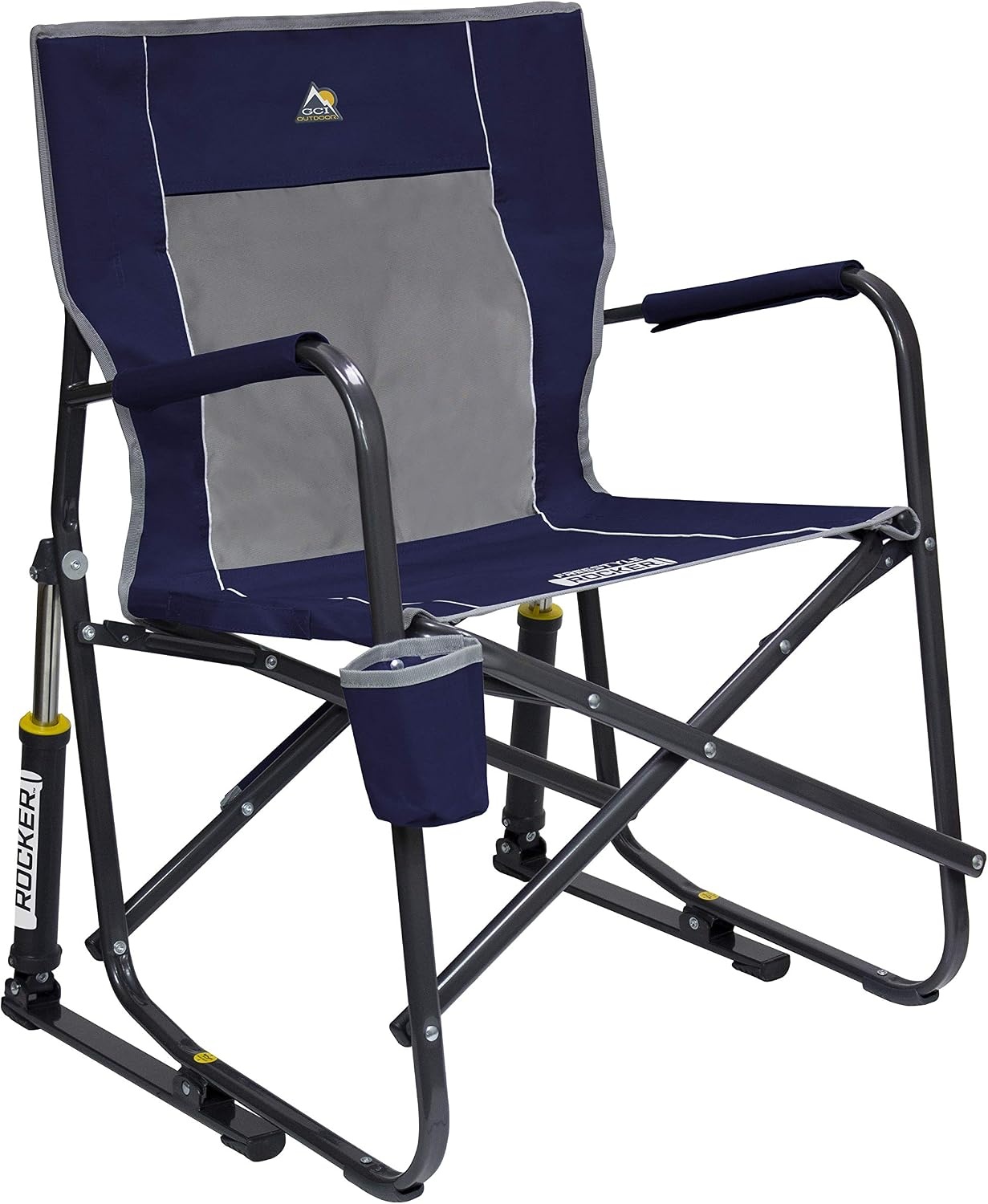 image:imageGCI Outdoor FirePit Rocker LowRide Outdoor Rocking Chair with Beverage HolderIndigo Blue