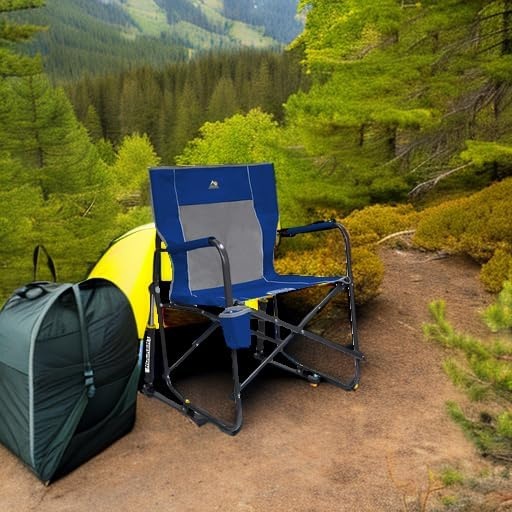 image:imageGCI Outdoor FirePit Rocker LowRide Outdoor Rocking Chair with Beverage HolderRoyal Blue