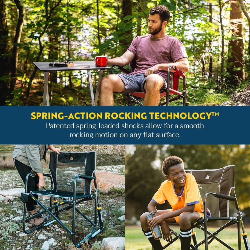 image:imageGCI Outdoor FirePit Rocker LowRide Outdoor Rocking Chair with Beverage HolderRoyal Blue