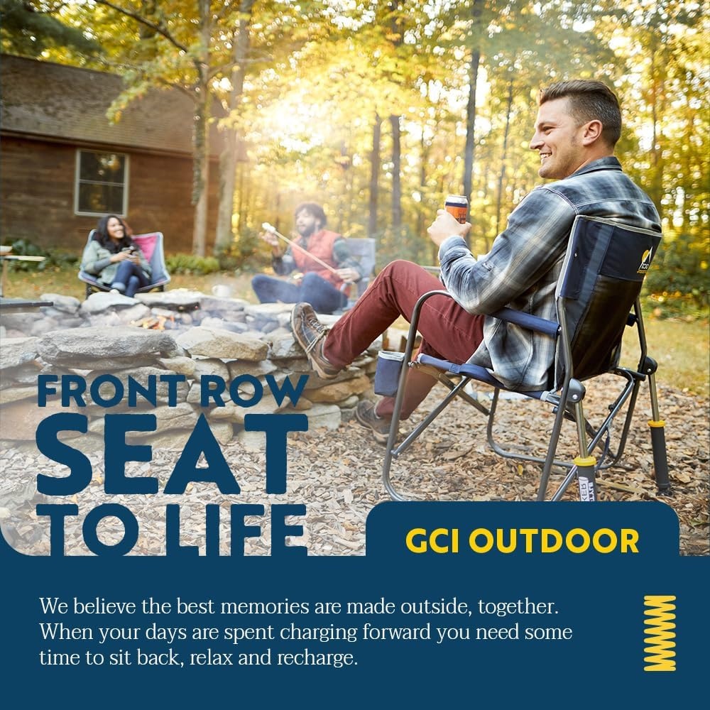 image:imageGCI Outdoor FirePit Rocker LowRide Outdoor Rocking Chair with Beverage HolderRoyal Blue
