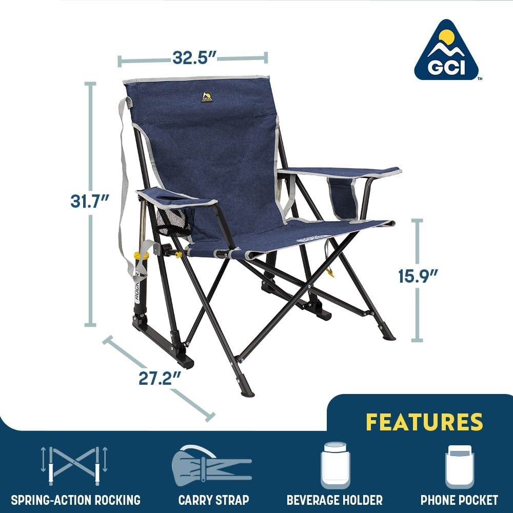 image:imageGCI Outdoor Kickback Rocker Camping Chair Indigo BlueIndigo Blue