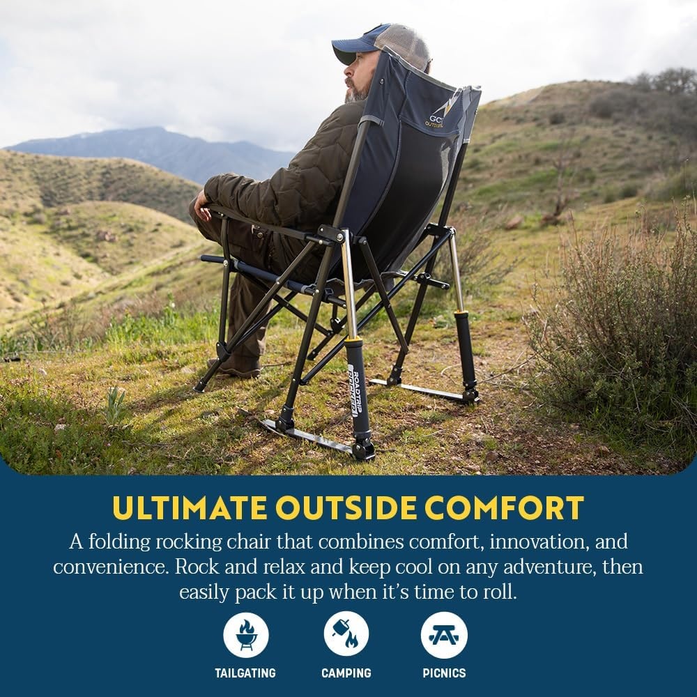 image:imageGCI Outdoor Roadtrip Rocker Collapsible Rocking Chair amp Outdoor Camping Chair Mercury