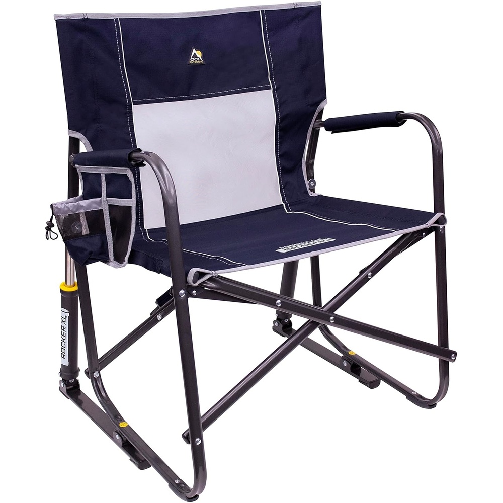 image:imageGCI Outdoor FirePit Rocker LowRide Outdoor Rocking Chair with Beverage HolderIndigo Blue