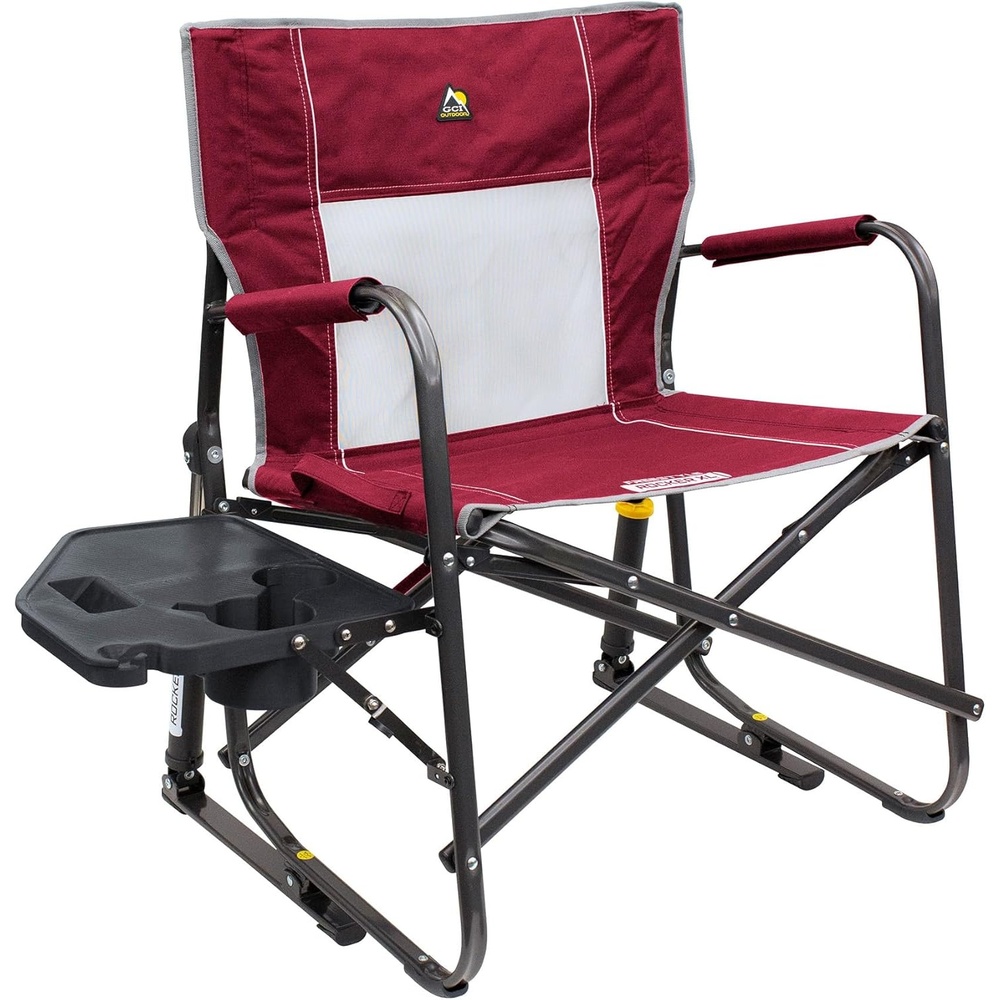 image:imageGCI Outdoor FirePit Rocker LowRide Outdoor Rocking Chair with Beverage HolderRed