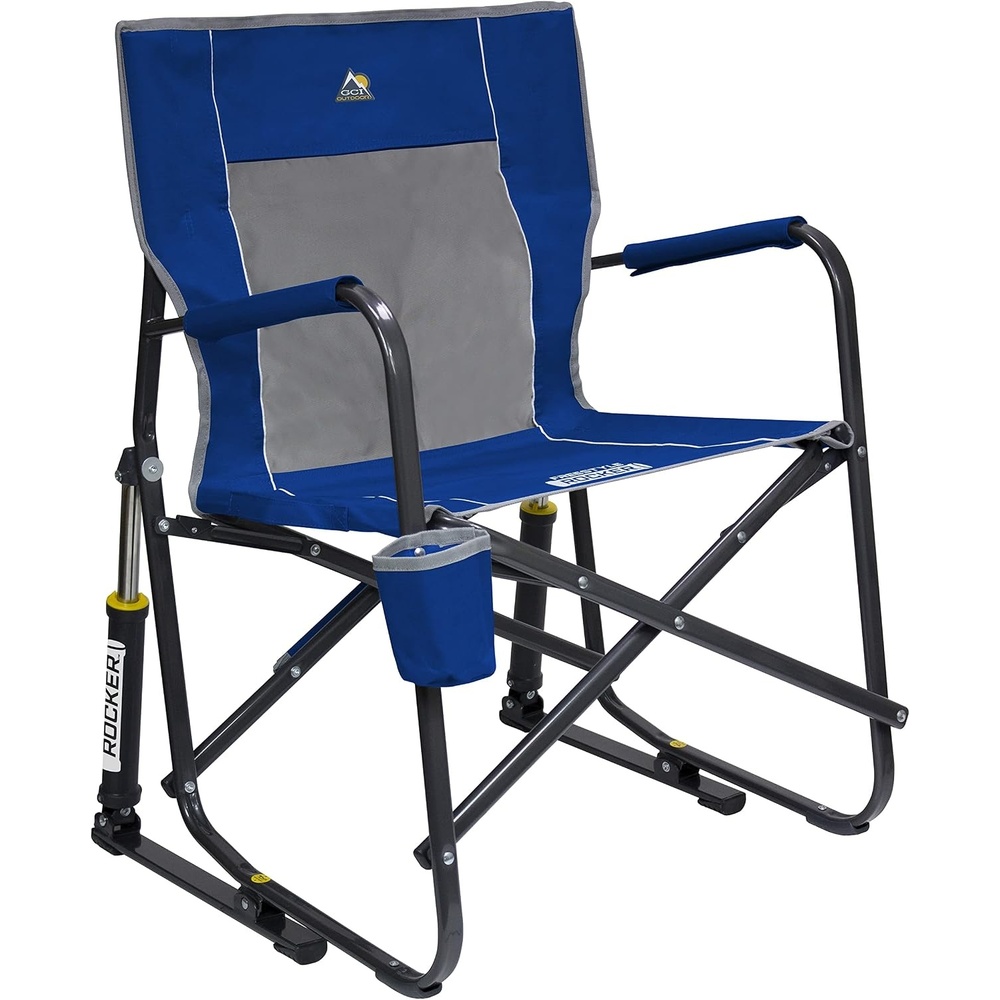 image:imageGCI Outdoor FirePit Rocker LowRide Outdoor Rocking Chair with Beverage HolderRoyal Blue