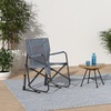 GCI Outdoor FirePit Rocker Low-Ride Outdoor Rocking Chair with Beverage Holder(Grey)