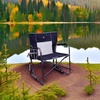 GCI Outdoor FirePit Rocker Low-Ride Outdoor Rocking Chair with Beverage Holder(Heathered Indigo)
