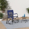 GCI Outdoor FirePit Rocker Low-Ride Outdoor Rocking Chair with Beverage Holder(Royal Blue)