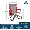 GCI Outdoor FirePit Rocker Low-Ride Outdoor Rocking Chair with Beverage Holder(Varsity Red/Gray)