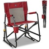 GCI Outdoor FirePit Rocker Low-Ride Outdoor Rocking Chair with Beverage Holder(Cinnamon)