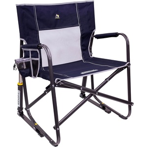 GCI Outdoor FirePit Rocker Low-Ride Outdoor Rocking Chair with Beverage Holder(Indigo Blue)