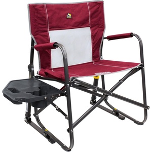 GCI Outdoor FirePit Rocker Low-Ride Outdoor Rocking Chair with Beverage Holder(Red)