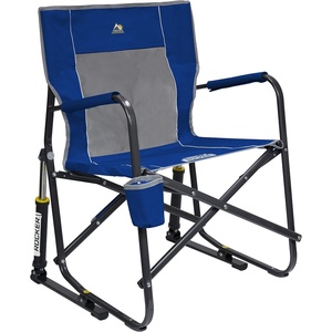 GCI Outdoor FirePit Rocker Low-Ride Outdoor Rocking Chair with Beverage Holder(Royal Blue)