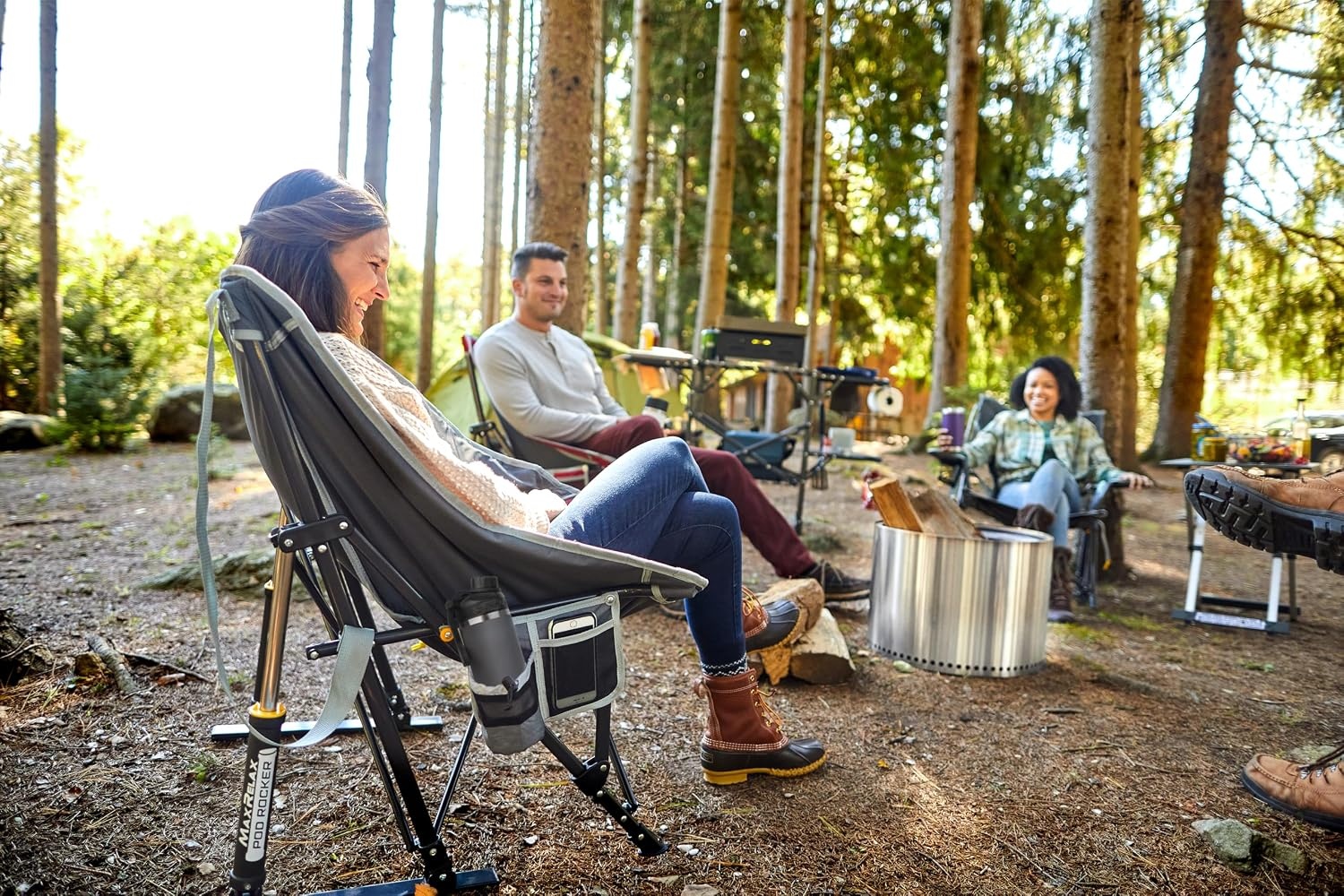 image:imageGCI Outdoor Pod Rocker Collapsible Rocking Chair amp Outdoor Camping Chair Indigo BlueRed