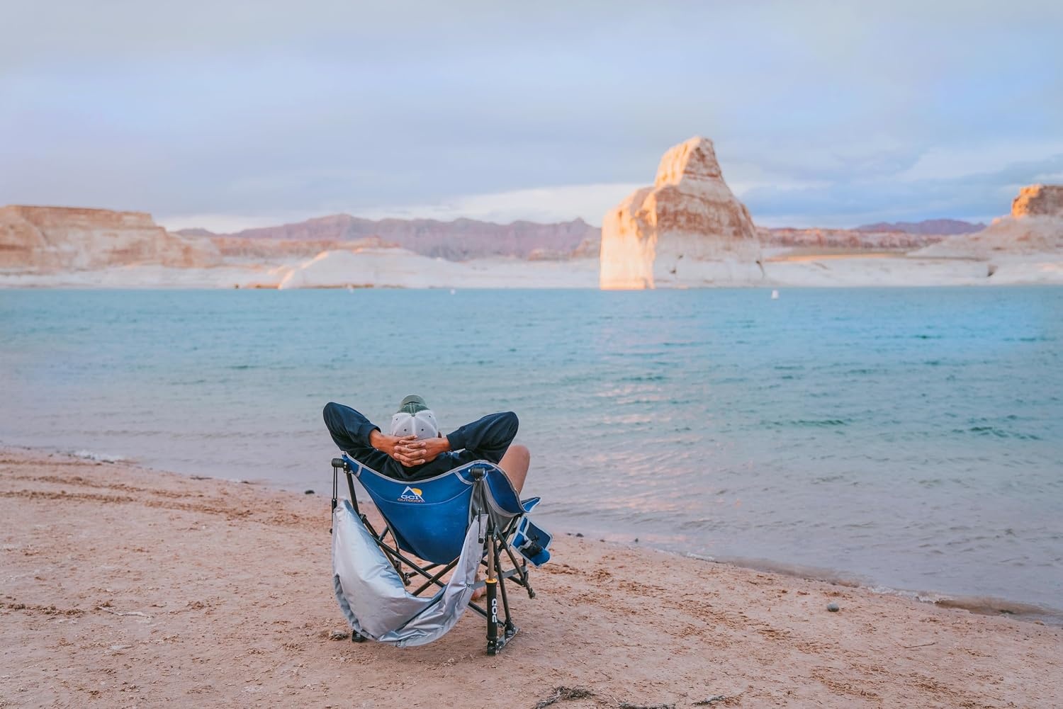 image:imageGCI Outdoor Pod Rocker Collapsible Rocking Chair amp Outdoor Camping Chair Indigo BlueRoyal Blue