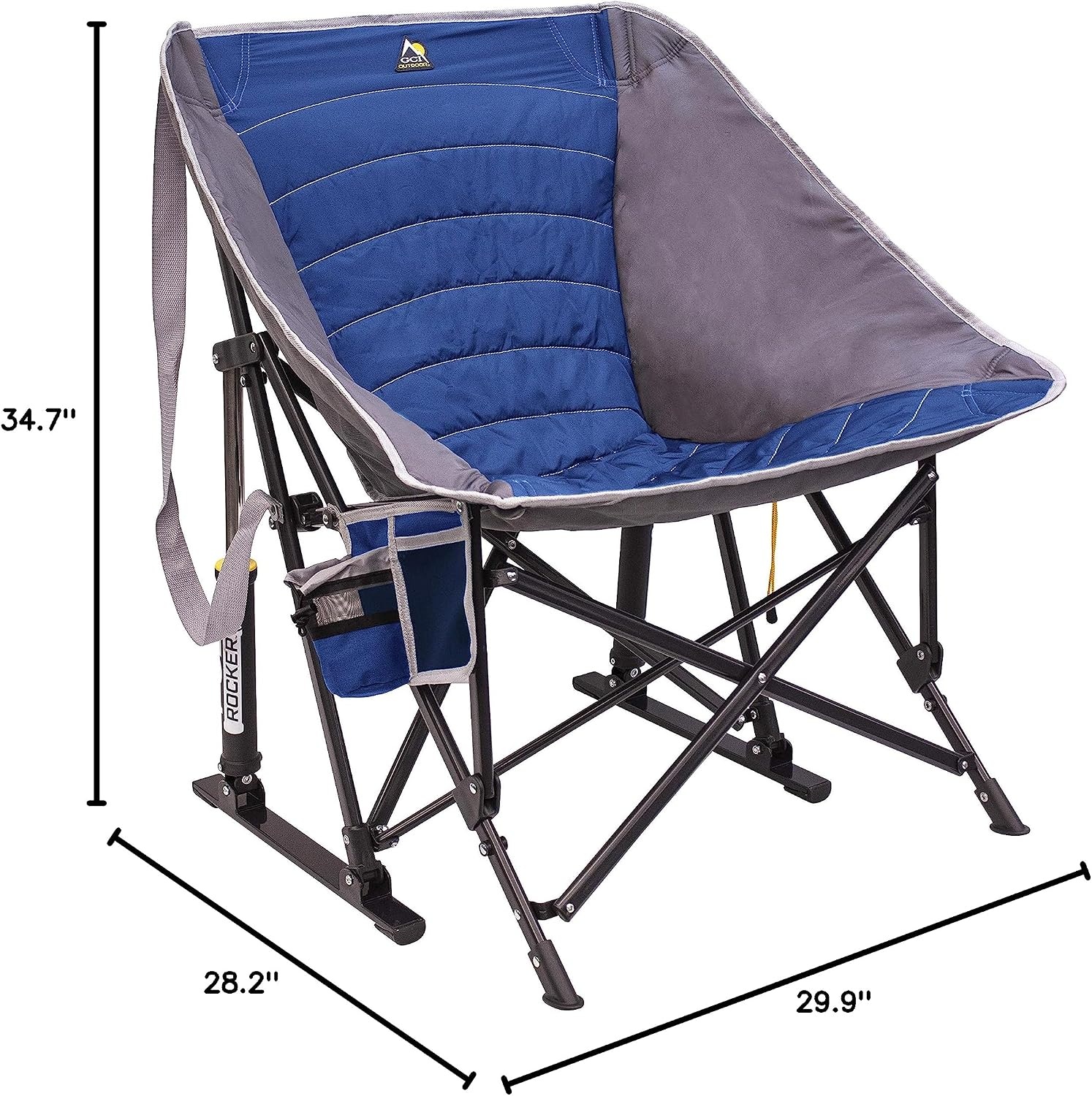 image:imageGCI Outdoor Pod Rocker Collapsible Rocking Chair amp Outdoor Camping Chair Indigo BlueRoyal Blue