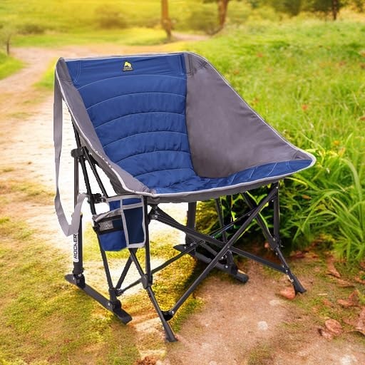 image:imageGCI Outdoor Pod Rocker Collapsible Rocking Chair amp Outdoor Camping Chair Indigo BlueRoyal Blue